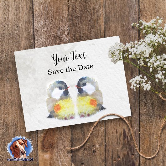 Niedliche Kohlmeisen - Aquarell-Design | Briefkaart