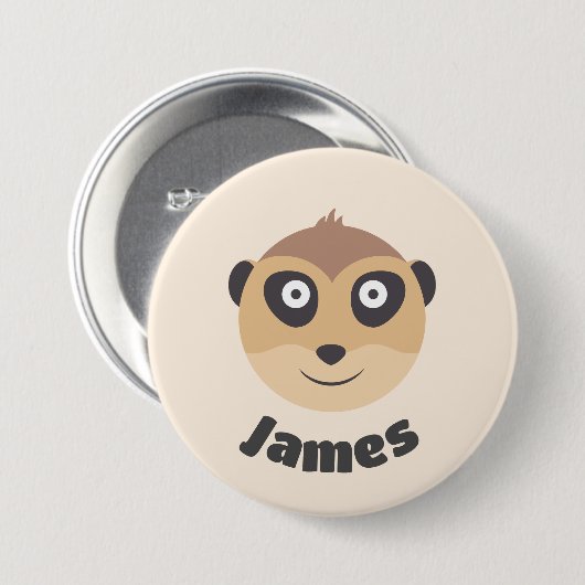 Niedliche Namensmarke mit Erdmännchen Ronde Button 7,6 Cm (Voorkant /achterkant)