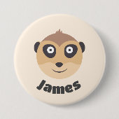 Niedliche Namensmarke mit Erdmännchen Ronde Button 7,6 Cm (Voorkant)
