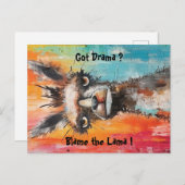 Niedliche personalisierbare gute Laune Lama   Briefkaart (Voorkant / Achterkant)