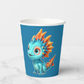 Niedlicher Alien-Drache, türkis - Papieren Bekers (Achterkant)