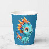 Niedlicher Alien-Drache, türkis - Papieren Bekers (Voorkant)