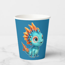 Niedlicher Alien-Drache, türkis - Papieren Bekers