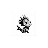 Niedlicher Alien-Drache, türkis - Rubberstempel (Afrduk)