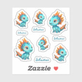 Niedlicher Alien-Drache, türkis - Sticker (Vel)