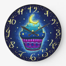 Niedlicher Cupake mit Mond und Sternen