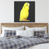 niedlicher gelber Wellensittich  Canvas Afdruk (Insitu (Slaapkamer))