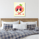Niedlicher Grapefruit-Charakter Canvas Afdruk (Insitu (Slaapkamer))