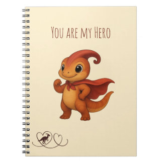 Niedlicher Parasaurolophus Cartoon – Dino‑Hero Notitieboek