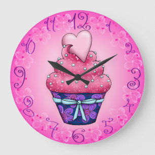 Niedlicher rosa Cupcake mit Herz Grote Klok