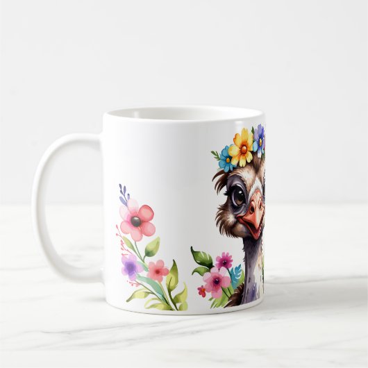 niedlicher Vogel Strauß 8 Koffiemok (Links)