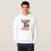 NiedlicherWeihnachtsrentierPulloverMerryChristmas Hoodie (Voorkant volledig)