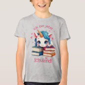 Niedliches Einhorn mit Büchern - Schulkind | Tri-Blend Shirt (Voorkant)