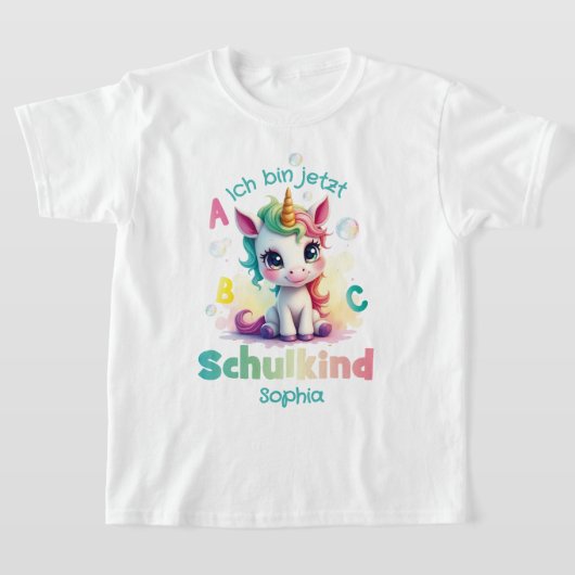 Niedliches Einhorn mit Seifenblasen - Schulkind | T-shirt (Laagn)
