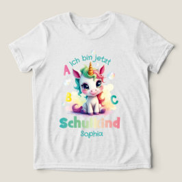 Niedliches Einhorn mit Seifenblasen - Schulkind | Tri-Blend Shirt