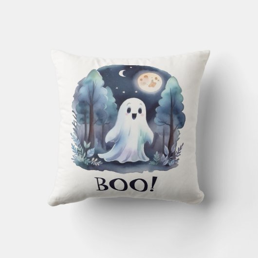 Niedliches Gespenst Geist im Wald Halloween Kussen (Achterkant)