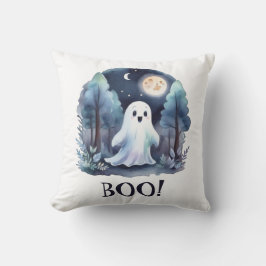 Niedliches Gespenst Geist im Wald Halloween Kussen