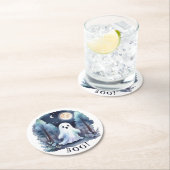 Niedliches Gespenst Geist im Wald Halloween Ronde Kartonnen Onderzetter (Insitu)