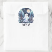 Niedliches Gespenst Geist im Wald Halloween Ronde Sticker (Tas)
