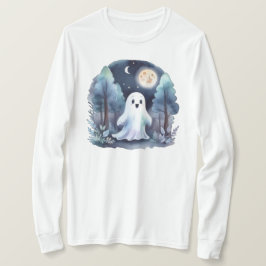 Niedliches Gespenst Geist im Wald Longsleeve T-shirt