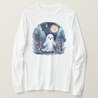 Niedliches Gespenst Geist im Wald Longsleeve T-shirt