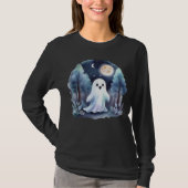 Niedliches Gespenst Geist im Wald Longsleeve T-shirt (Voorkant)