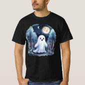 Niedliches Gespenst Geist im Wald Longsleeve  T-shirt (Voorkant)