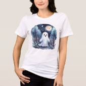 Niedliches Gespenst Geist im Wald Longsleeve  Tri-Blend Shirt (Voorkant)