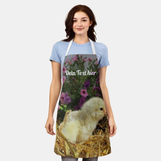 niedliches kleines küken schürze + dein text schort (Gedragen)