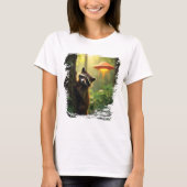 niedliches Waschbär-UFO-Design T-shirt (Voorkant)