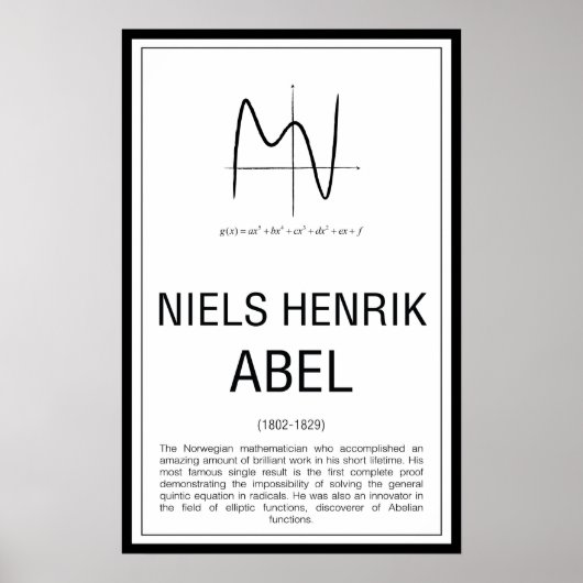 Niels Henrik Abel Poster (Voorkant)