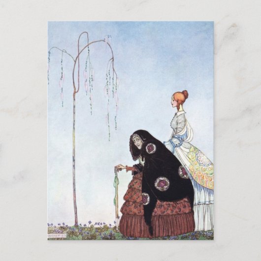 Nielsen in poeder en crinoline briefkaart (Voorkant)