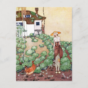 Nielsen in poeder en crinoline briefkaart