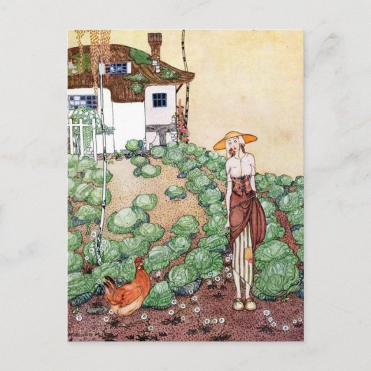 Nielsen in poeder en crinoline briefkaart (Voorkant)