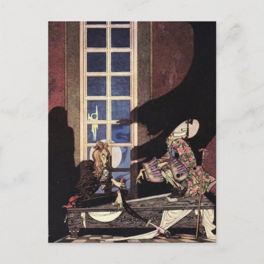 Nielsen in poeder en crinoline briefkaart (Voorkant)