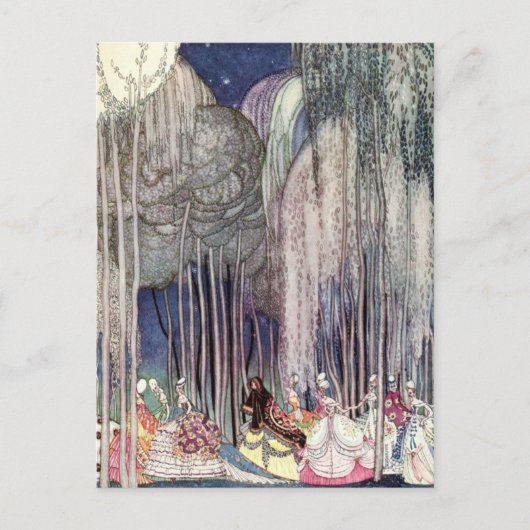 Nielsen in poeder en crinoline briefkaart (Voorkant)