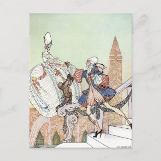 Nielsen in poeder en crinoline briefkaart