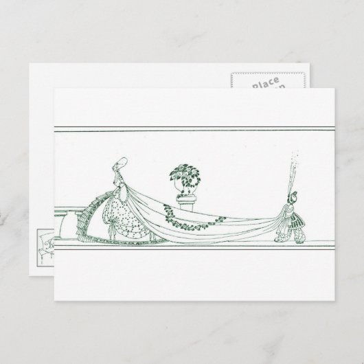 Nielsen in poeder en crinoline briefkaart (Voorkant / Achterkant)