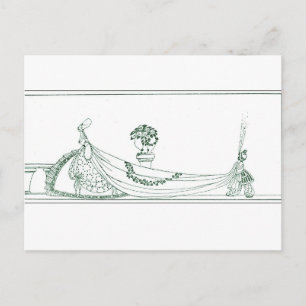 Nielsen in poeder en crinoline briefkaart