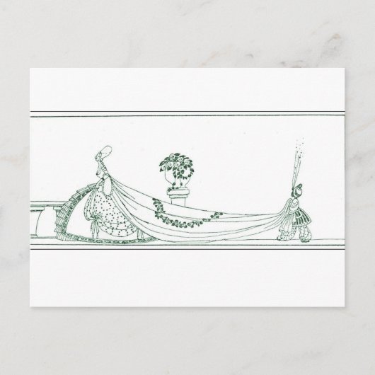 Nielsen in poeder en crinoline briefkaart (Voorkant)