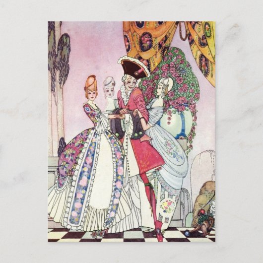 Nielsen in poeder en crinoline briefkaart (Voorkant)