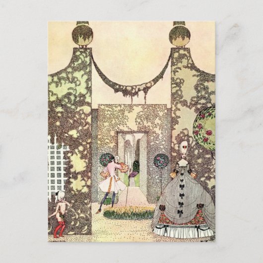 Nielsen in poeder en crinoline briefkaart (Voorkant)