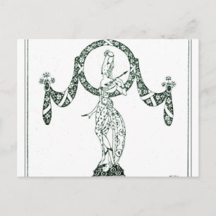 Nielsen in poeder en crinoline briefkaart