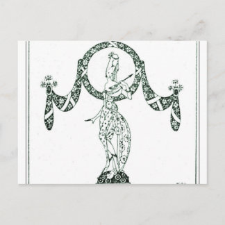 Nielsen in poeder en crinoline briefkaart