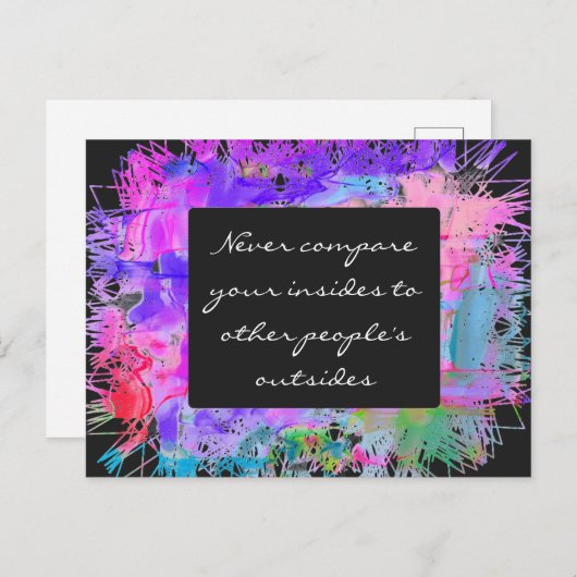 Niemals vergleichen briefkaart (Voorkant / Achterkant)