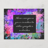 Niemals vergleichen briefkaart (Voorkant)