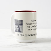 Niemand begrijpt ons* zoals de VS* Tweekleurige Koffiemok (Voorkant links)