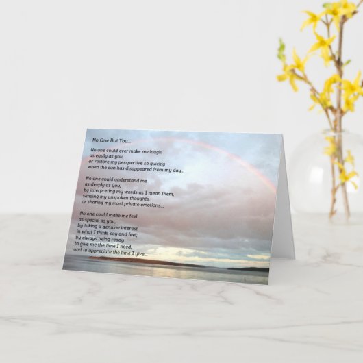 Niemand behalve jij... vriendschap kaart (Gele Bloem)