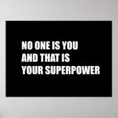 Niemand ben jij en dat is jouw superkracht poster (Voorkant)