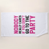 Niemand Cares Party Strandlaken (Voorkant)